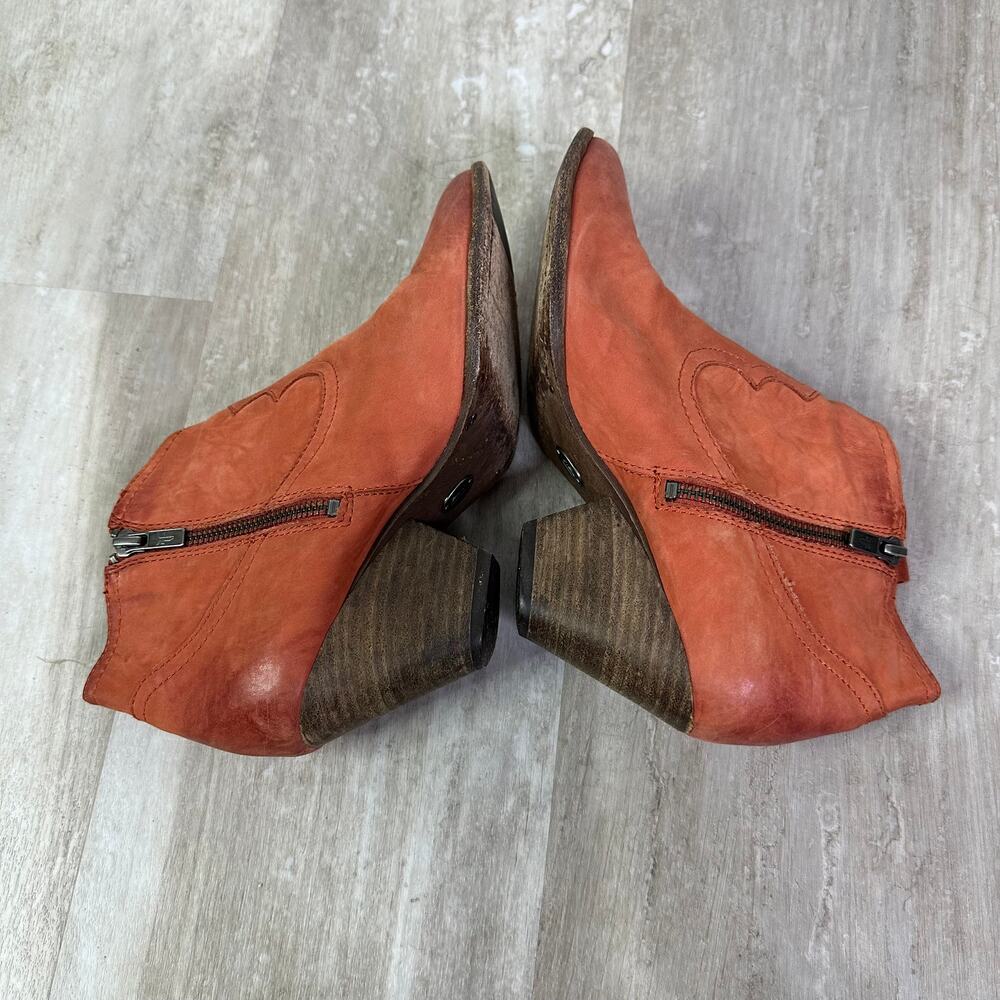 Frye Orange Leather Ankle Booties - Picture 4 of 8
